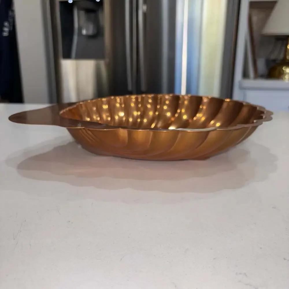 Vintage Coppercraft Guild Shell-Shaped Copper Serving Dish or Bowl